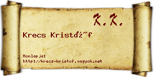 Krecs Kristóf névjegykártya