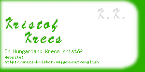 kristof krecs business card